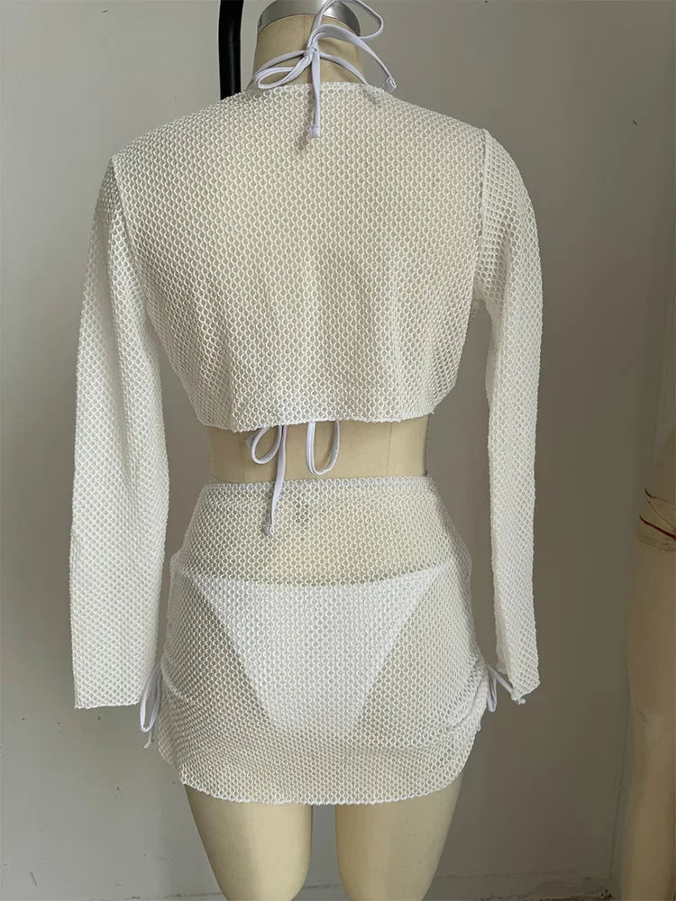 4 Piece Solid Sexy Bikinis Swimsuits