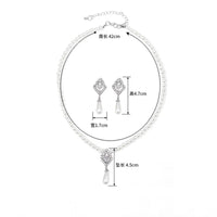 Personality flower Pearl Wedding Necklace Earring