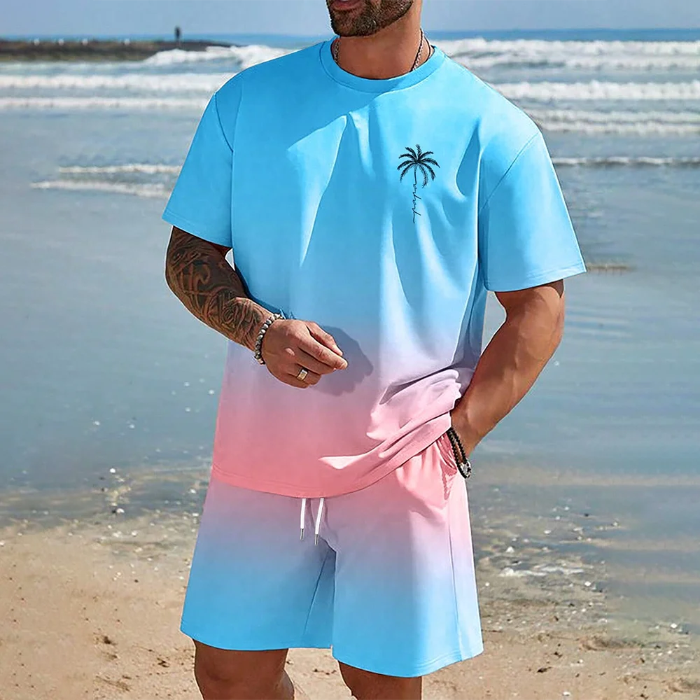 Short Sleeved Dopamine Casual Hawaiian Set
