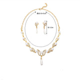 Personality flower Pearl Wedding Necklace Earring
