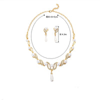 Personality flower Pearl Wedding Necklace Earring