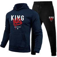 Hot Sales Mens Tracksuit Print Casual Hooded Sweatshirts 2 Pcs Set Outdoors Sports Jogging Mens Clothing Fashion Streetwear 2025