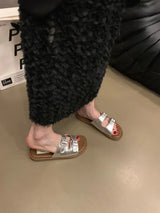 Casual Anti-Skid Flat Fabric Slides