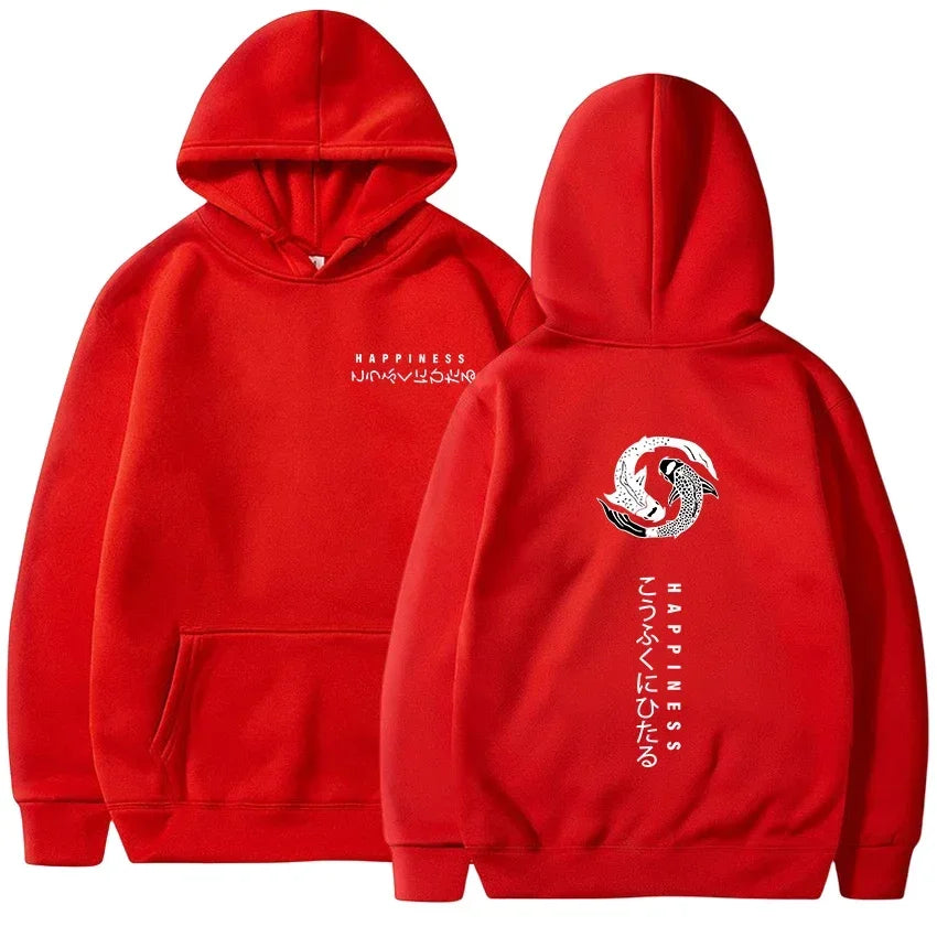 New Trendy Print Versatile Men Hooded Sweatshirt