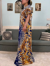 African Dresses For Women 2025 Floral Cotton Loose Femme Robe O-neck Muslim Islam Abaya Sets With 160x80cm Shawl Hijabs Scarf