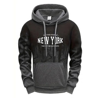 Autumn Winter Mens Tracksuit Casual Printing Splash-ink Hooded Sweatshirts Daily Sports Jogging Clothing Single Piece Tops Pants