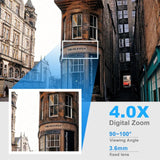 8MP Wireless Security Survillance PTZ Camera Wifi IP Outdoor 4X Zoom Cameras AI Human Tracking Two-way Audio HD Night Color Cam