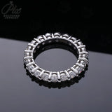 14K 18K Gold Plated Ring S925 Silver Pave Ring White Moissanite Ring