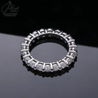 14K 18K Gold Plated Ring S925 Silver Pave Ring White Moissanite Ring