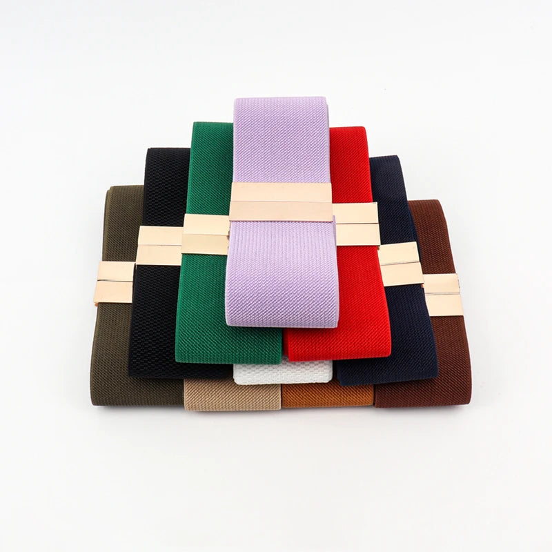 Fashion Women Elastic Band Wide Belts Simple Down Coat Waist Belt Female Buckle Black Strap Dress Decoration Accessories Ladies