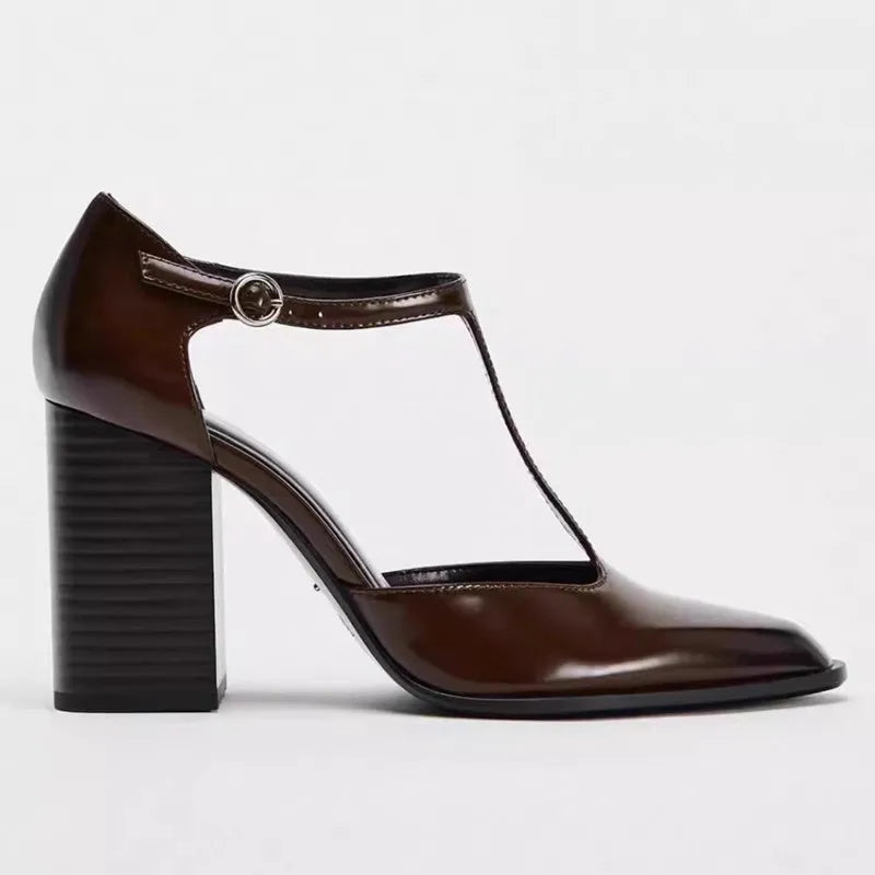 Women T-Straps Point Toe High Heels