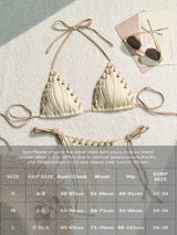 2 Pcs Blue & White Bikini Swimsuit