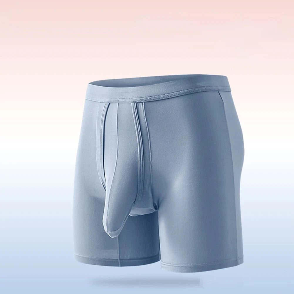 1PCS Mens Long Legs Underwear Separate Ball Pouch Breathable Comfort Sport Seamless Boxer Trunks Shorts Calzoncillo Hombre