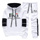 Mens Tracksuit Print Casual Sweatshirts Sweatpants 2 Pcs Set Autumn Winter Sportswear Suit Outdoors Sports Jogging Mens Clothing