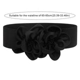 Women Fashion Floral Wide Elastic Belt Casual Trendy Waist Band Chic Ladies Dress Cummerbands Skirt Dress Coat Decor Accessories