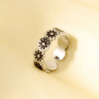 Elegant Ring Enamel Stainless Steel Rings For Women Men Accessories Flower Plant Jewelry Real Gold