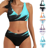 Women's Sport Style Split Printing Bkini
