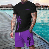 Short Sleeved Dopamine Casual Hawaiian Set