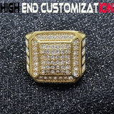 18K gold-plated ring, diamond inlay, luxurious customization