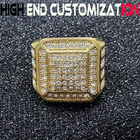 18K gold-plated ring, diamond inlay, luxurious customization