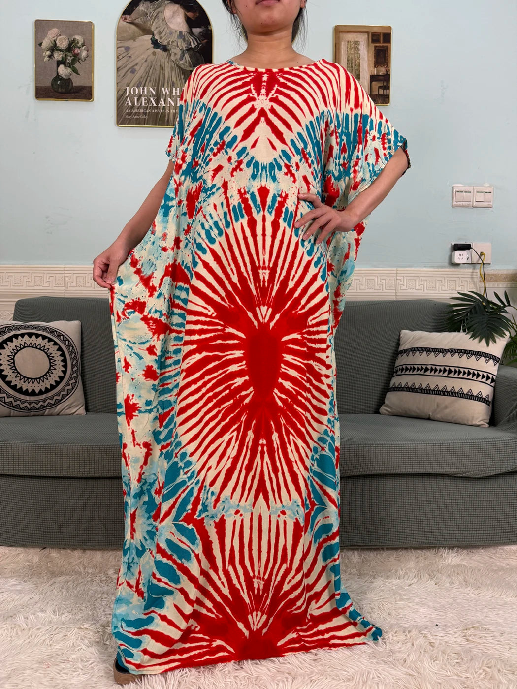 African Dresses For Women 2025 Floral Cotton Loose Femme Robe O-neck Muslim Islam Abaya Sets With 160x80cm Shawl Hijabs Scarf