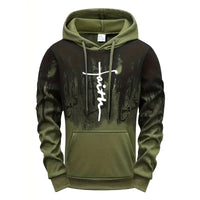 Mens Tracksuit Casual Printing Splash-ink Hooded Sweatshirts Sports Jogging Mens Clothing Autumn Winter Single Piece Tops Pants