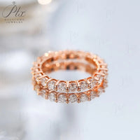 14K 18K Gold Plated Ring S925 Silver Pave Ring White Moissanite Ring