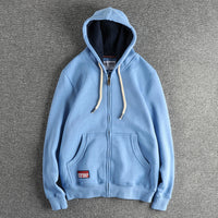 Cardigan Men's Casual Pure Color Zipper Hoodie