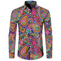Long Sleeve 3D Printed Retro Ethnic Style Shirt