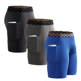 Mens Quick-drying Underpant Long Legs U Convex Pouch Boxers With Side Pockets Sports Breathable Running Wear Resistant Panties