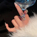 Rhinestone Ring Multi-layer Winding Rings for Women Wedding Full Zircon