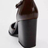 Women T-Straps Point Toe High Heels