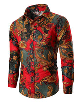 Long Sleeve 3D Printed Retro Ethnic Style Shirt