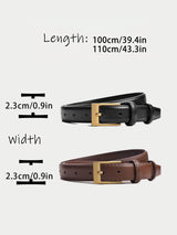 Women's Belt Fashion High-quality Pin Buckle Belt Genuine Luxury Soft PU Leather Belt Women Pair with Pants Jeans，For Ideal Gift