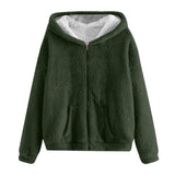 Men's Winter Zipper Hooded Fleece Sweatshirt with Pocket