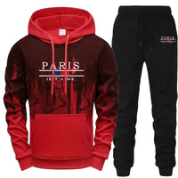 2025 New Mens Tracksuit Casual Printing Splash-ink Hooded Sweatshirts Daily Sports Jogging Mens Clothing Single Piece Tops Pants