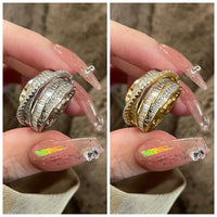 Rhinestone Ring Multi-layer Winding Rings for Women Wedding Full Zircon