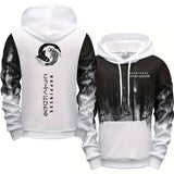 Casual Mens Tracksuit Printed Splash-ink Hooded Sweatshirts Outdoors Sports Jogging Mens Clothing Street Single Piece Tops Pants