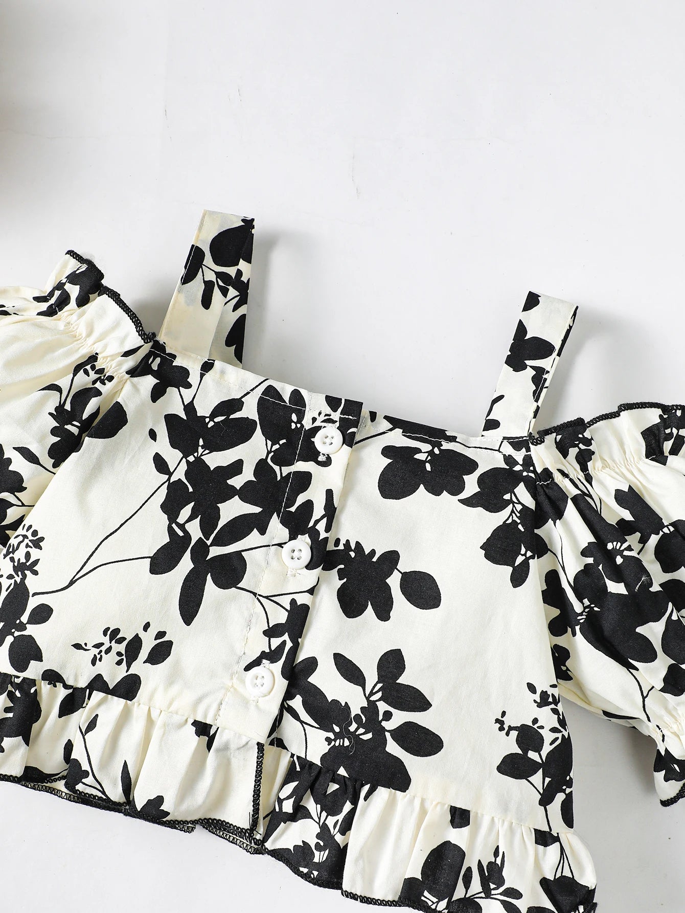 2 Pcs Floral One Shoulder Top+ Pant Set