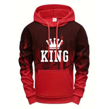 King Printing Mens Tracksuit Splash-ink Hooded Sweatshirts Casual Sports Jogging Mens Clothing Fashion Single Piece Tops Pants