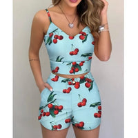 Women's Summer Sleeveless Floral Tube Top & Pants