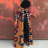 African Ethnic Print Loose Long Trench Coat Streetwear
