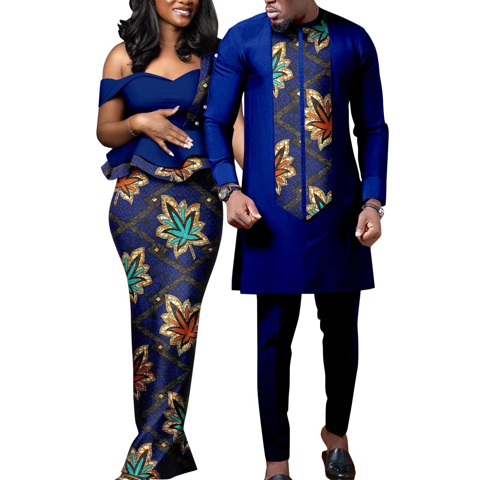 African Couple Dress Outfits Shirt and Pant for  Wedding
