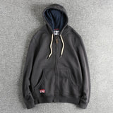 Cardigan Men's Casual Pure Color Zipper Hoodie