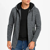 Men Zipper Long Sleeve Casual Hoodie