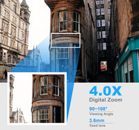 8MP Wireless Security Survillance PTZ Camera Wifi IP Outdoor 4X Zoom Cameras AI Human Tracking Two-way Audio HD Night Color Cam