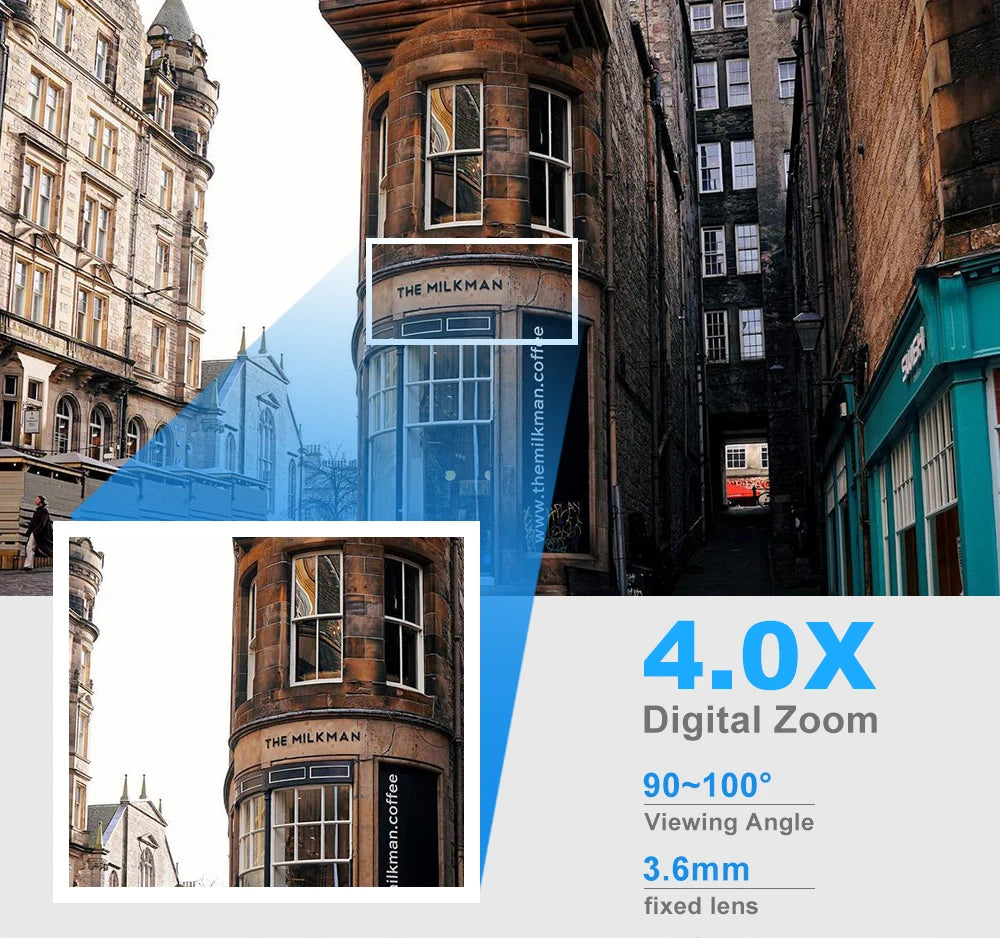 8MP Wireless Security Survillance PTZ Camera Wifi IP Outdoor 4X Zoom Cameras AI Human Tracking Two-way Audio HD Night Color Cam