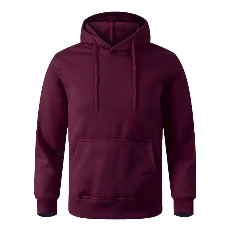 iCool Solid Color Versatile Men Hoodie