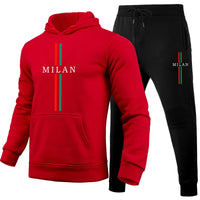 Mens Tracksuit Casual Printing Sweatshirt Sweatpants 2 Pcs Set Sports Jogging Mens Clothing Daily Street Hoodies Sportswear Suit