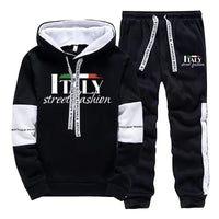 Mens Tracksuit Print Casual Sweatshirts Sweatpants 2 Pcs Set Autumn Winter Sportswear Suit Outdoors Sports Jogging Mens Clothing